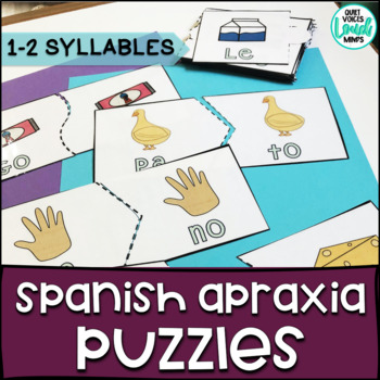 Preview of Spanish 1-2 Syllable Words for Apraxia