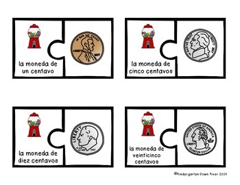 Spanish U S Coin Puzzles by Down River Resources TpT