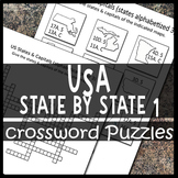 US Maps of Individual States & Capitals Crossword Puzzles 1