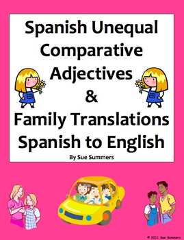 Spanish Unequal Comparative Adjectives Sentences - Adjetivos by Sue Summers