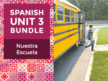 Preview of Spanish Unit 3 Bundle: Nuestra Escuela - Our School
