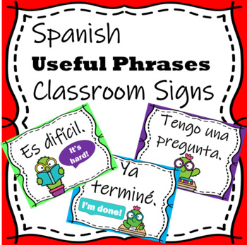 Preview of Spanish Useful Phrases Classroom Signs