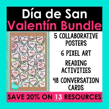 Preview of Spanish Valentine's Day Activities Bundle Día de San Valentín in Spanish Class