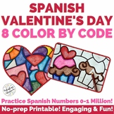 Spanish Valentine's Day Activity Color by Number | Día de 