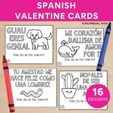 Spanish Valentine's Day Cards, Valentine Coloring Cards in