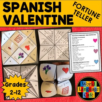 Preview of SPANISH VALENTINE CRAFT ❤️ Valentine's Day Craft Spanish ❤️Fortune Teller