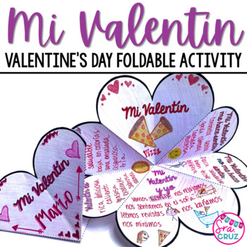 Preview of Spanish Valentine's Day El Día de San Valentín Mi Valentín Foldable Activity