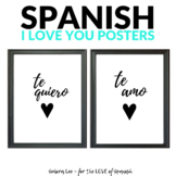 Spanish Valentine's Day Poster - I Love You, Te amo, Te quiero
