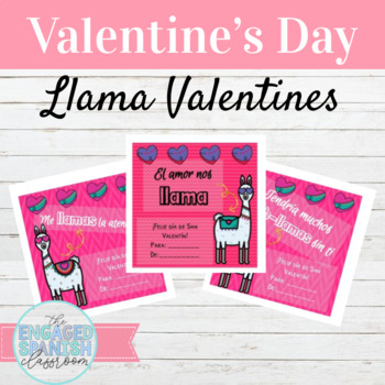 Preview of Spanish Llama Valentines for El Día de San Valentín