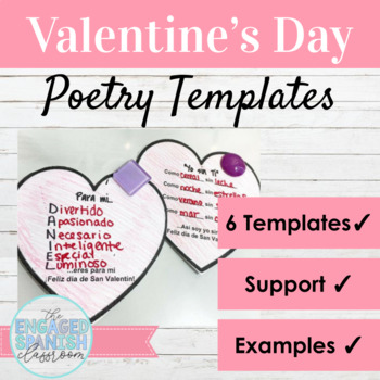 Preview of Spanish Valentine's Day Poetry Activities Día de San Valentín