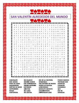 Preview of Spanish Valentine's Day- "San Valentín Alrededor del Mundo" -FUN Facts
