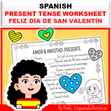 Spanish Valentine's Day - Spanish Present Tense Worksheet 