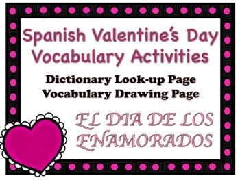 Preview of Valentine's Day Spanish Vocabulary Activities