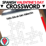 Spanish Valentine's Day Vocabulary Crossword Puzzle - Dia 