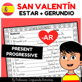 Spanish Valentine's Day Worksheet- Verbo Estar Present pro