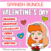 Spanish Valentine's Day Worksheets: Present & Past, readin