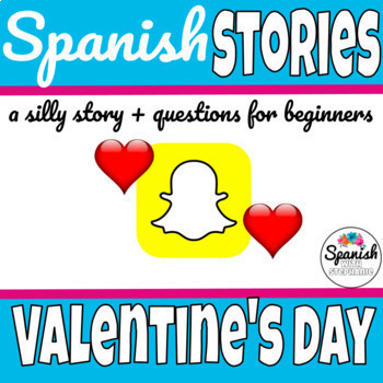 Preview of Spanish Valentine's Day story and reading comprehension activity picture book