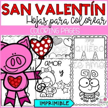 Preview of Spanish Valentine's Day Coloring Pages | Día de San Valentín