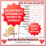 Spanish Valentine's Day Scrambled Words and Secret Message