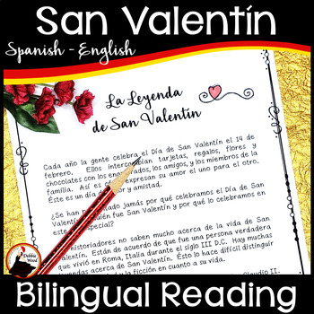 Preview of Spanish Valentine's Day - Día de San Valentín - Bilingual Reading & Activities