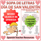 Spanish Valentine's Day Word Search - Día de San Valentín