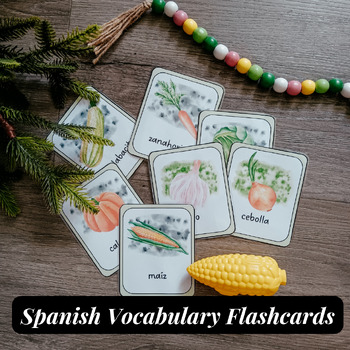 Preview of Spanish Vegetable Vocabulary Flashcards