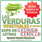 Spanish Vegetables Word Search - Las Verduras