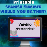 Verano / Summer Themed - Spanish Would You Rather? Printab