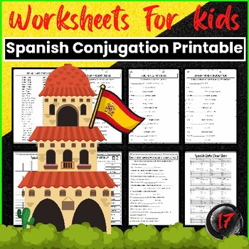 Preview of Spanish Verb Conjugation Practice Worksheets Printable for students