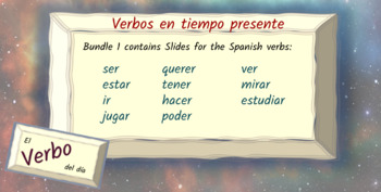 Preview of Spanish Verb Conjugation Slides Bundle 1 - High Frequency Spanish Verbs