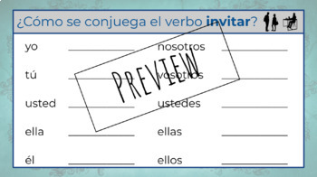 Spanish Verb Conjugation Slides - INVITAR by Polyglots at Play | TPT