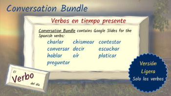 Preview of Spanish Verb Conjugations Slide Bundle-Conversation Verbs/Verbos para conversar