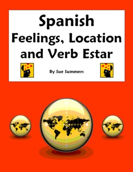 Preview of Spanish Estar with Feelings and Location Fill in the Blank and Translations