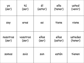 Spanish Irregular Verbs Activity for Groups (Version 1) | TPT