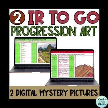 Preview of Spanish Verb IR To Go BUNDLE Progression Art Mystery Picture | Peru