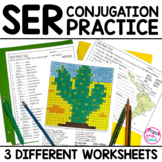 Ser Conjugation Practice Worksheets + Color by Conjugation