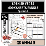 Spanish Verb Worksheets Bundle - Conjugation and Sentence 