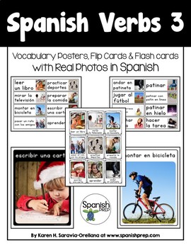 Spanish Verbs 3 Vocabulary Posters Flashcards With Real Photos