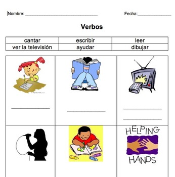 Preview of Spanish Verbs Activity