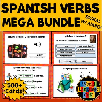 Preview of Spanish Verbs Boom Cards Spanish Flashcards Regular Reflexives Activities