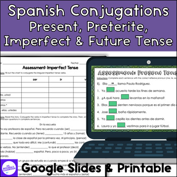 Preview of Spanish Verbs Conjugations | Present, Preterite, Imperfect, Future Tenses