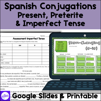 Preview of Spanish Verbs Conjugations | Present, Preterite, and Imperfect Tenses