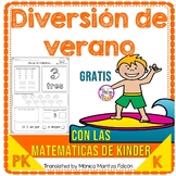 Kindergarten Math in Spanish FREE | NO PREP Summer or Back