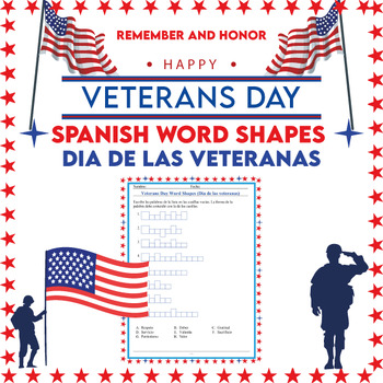 Preview of Spanish Veterans Day Sight Word Shape Puzzles (Dia de las veteranas)