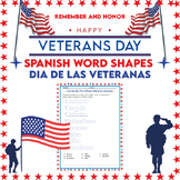 Spanish Veterans Day Sight Word Shape Puzzles (Dia de las 