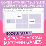 Spanish Vocab + Verbos Matching Game | Editable Google Sli