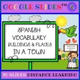 Spanish Vocabulary Buildings & Places in a Town Google Slides