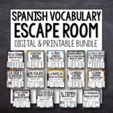 Spanish Vocabulary Escape Room Bundle