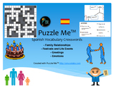 Spanish Vocabulary - Family, Greetings, Emotions Crossword