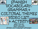 Spanish Vocabulary, Grammar and Cultural Themes Video List
